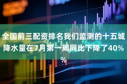 全国前三配资排名我们监测的十五城降水量在7月第一周同比下降了40%